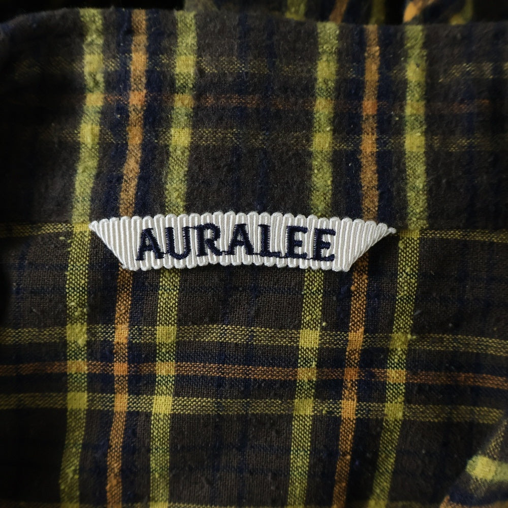AURALEE(オーラリー) 21AW SILK COTTON BRUSHED FLANNEL SHIRTS A21AS01CN チェック 長袖シャツ ブラウン
