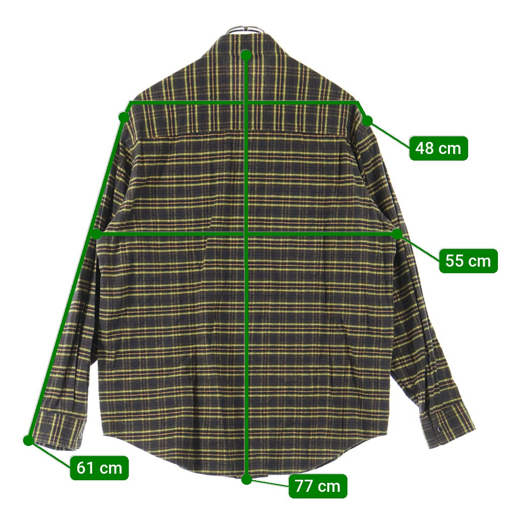 AURALEE(オーラリー) 21AW SILK COTTON BRUSHED FLANNEL SHIRTS A21AS01CN チェック 長袖シャツ ブラウン