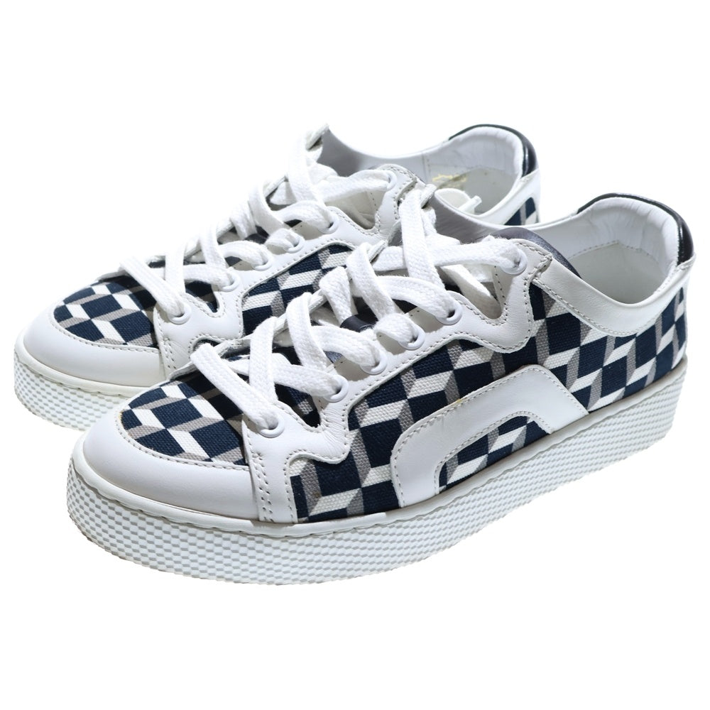 PIERRE HARDY(ピエールアルディ) キャンバス ローカットスニーカー ブラック/ホワイト レディース VS02