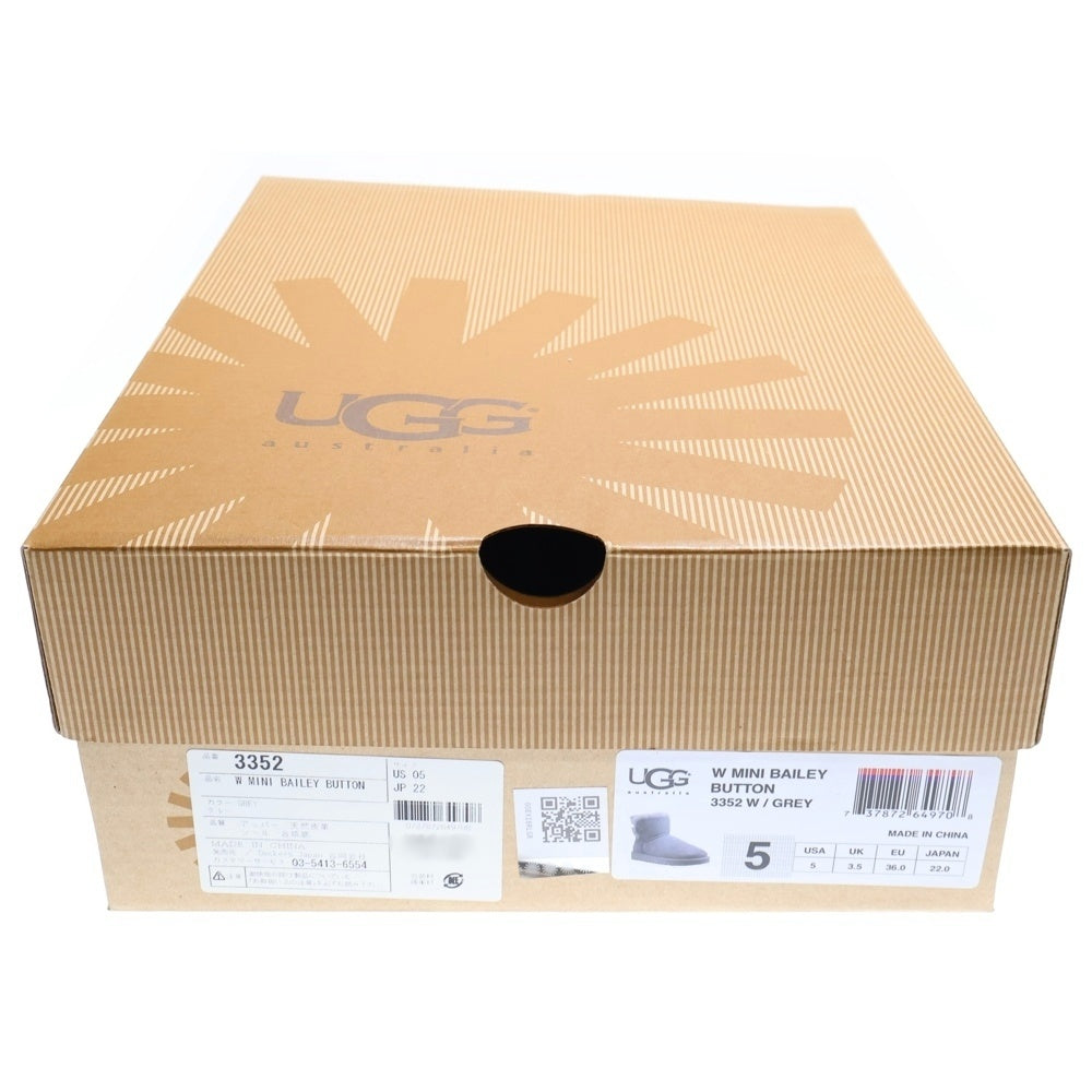 UGG(アグ) ボタン ショート ムートンブーツ グレー レディース 3352 US5/22.0cm