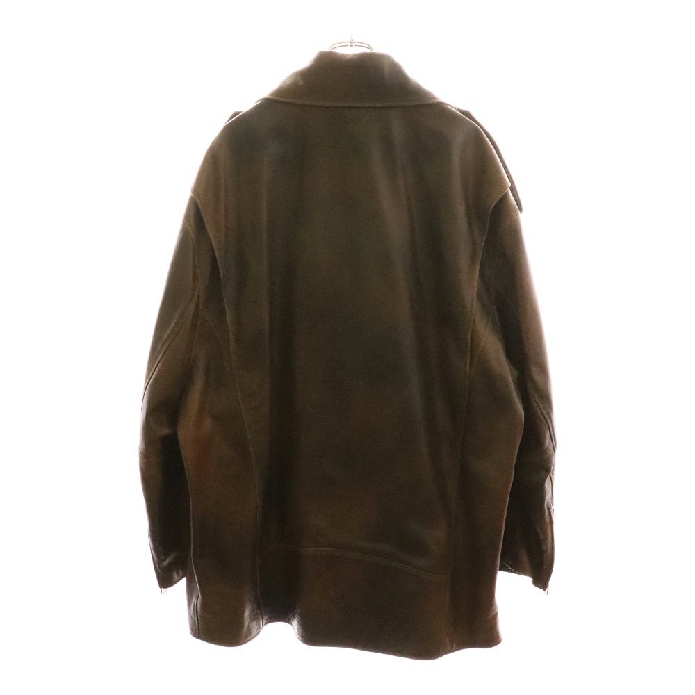 FENDI(フェンディ) ヴィンテージ加工レザーライダースジャケット キャメル