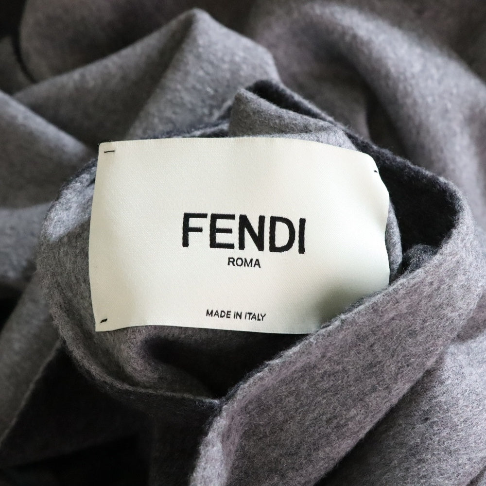 FENDI(フェンディ) ノーカラーロングスリットコートジャケット グレー レディース