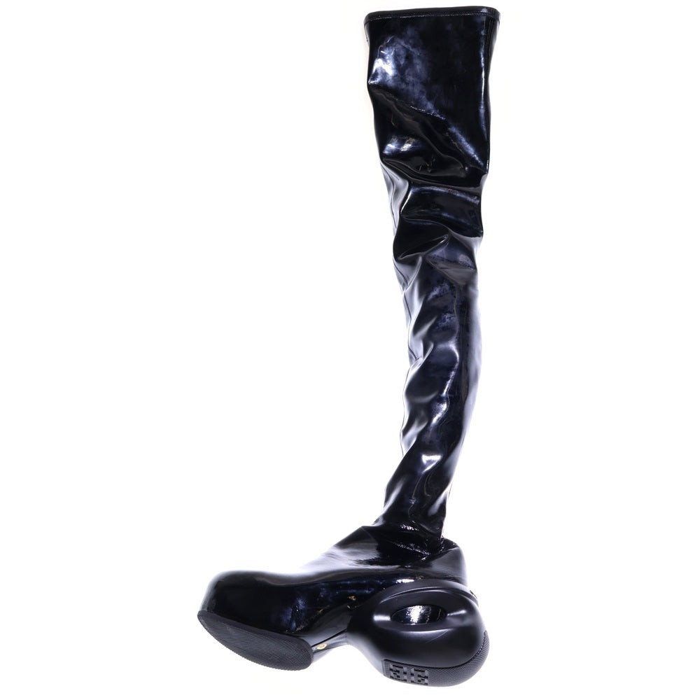 GIVENCHY(ジバンシィ) パテントサイドジップロングブーツ ブラック レディース