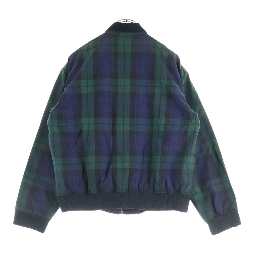 POLO RALPH LAUREN(ポロラルフローレン) 90s Oiled Jacket チェック ジップアップ オイルドジャケット ネイビー/カーキ
