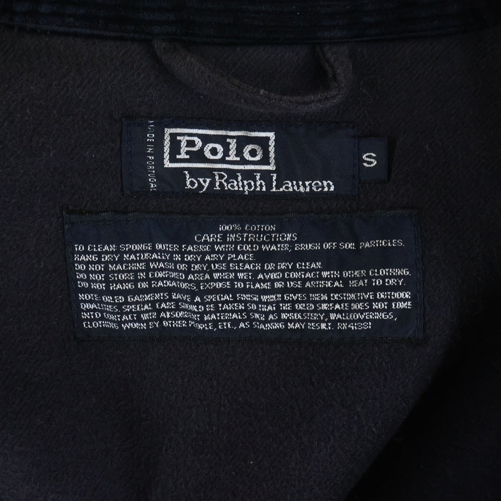 POLO RALPH LAUREN(ポロラルフローレン) 90s Oiled Jacket チェック ジップアップ オイルドジャケット ネイビー/カーキ