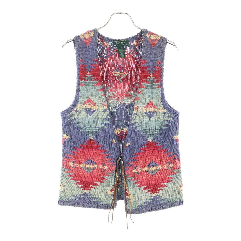 90s ポロ ラルフローレン ネイティブ柄 ハンドニット コンチョ RALPH LAUREN(ラルフローレン) 90s ネイティブ柄 コンチョ リネン