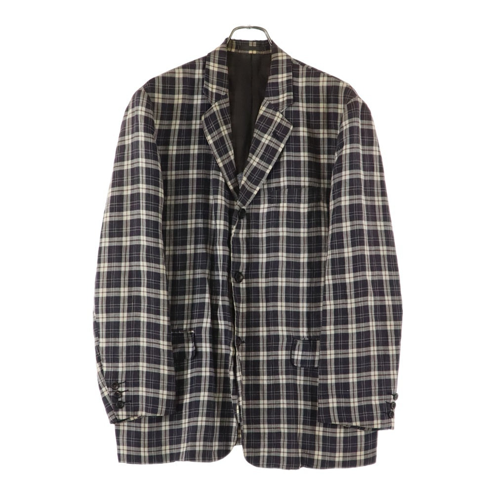 COMME des GARCONS HOMME(コムデギャルソンオム) 90s チェック ヘンプ 3B テーラードジャケット マルチ HJ-11043M