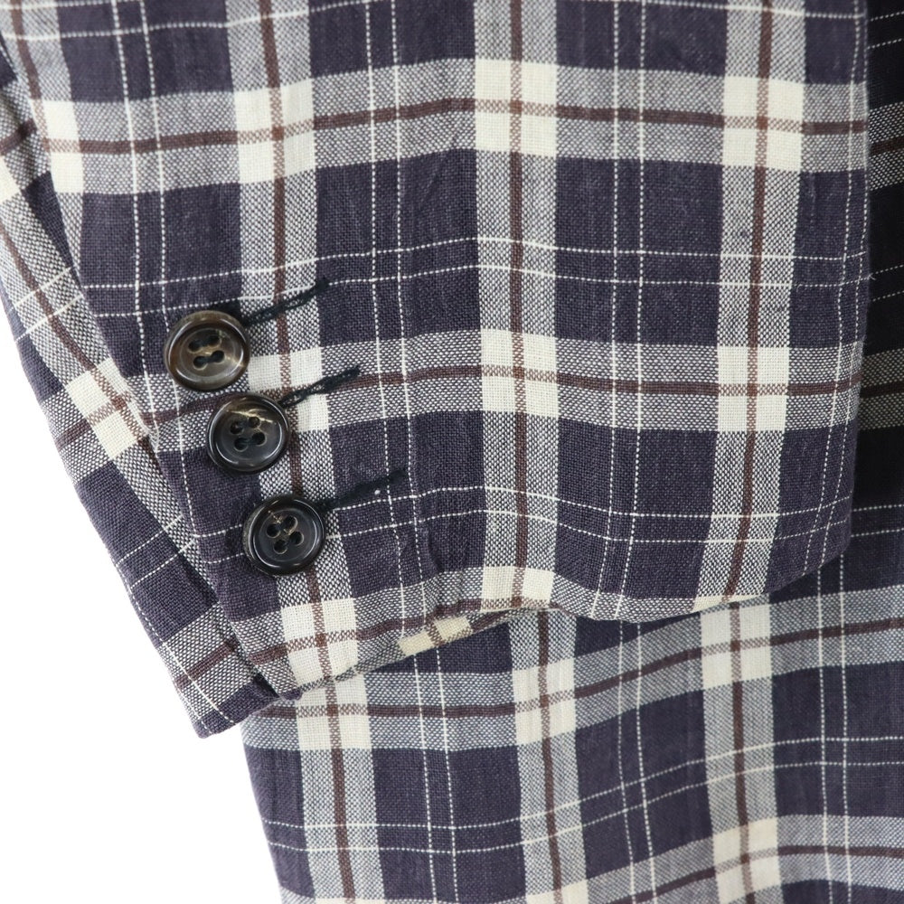 COMME des GARCONS HOMME(コムデギャルソンオム) 90s チェック ヘンプ 3B テーラードジャケット マルチ HJ-11043M