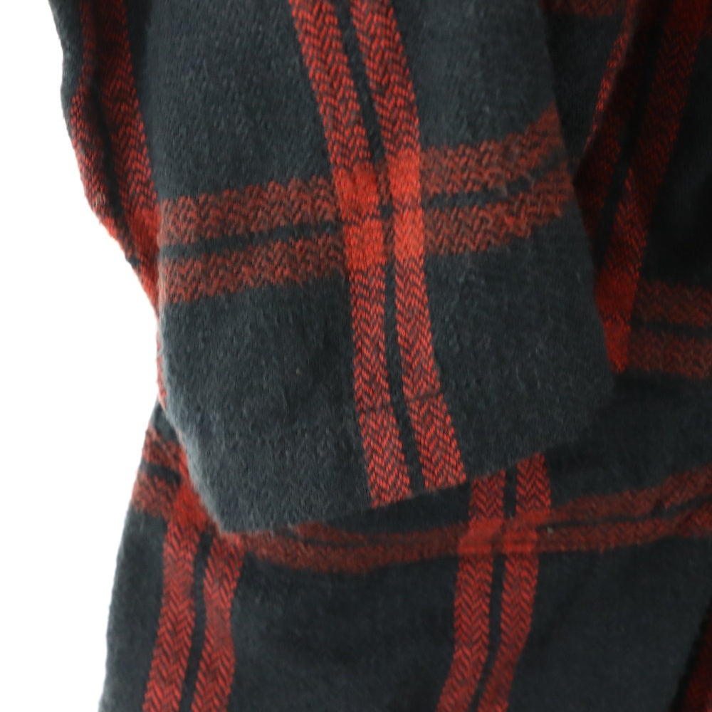 White Mountaineering(ホワイトマウンテニアリング) 17AW HERRINGBONE CHECK LONG COAT WM1773209 コットン チェック ヘリンボーン ロングコート ブラック/レッド