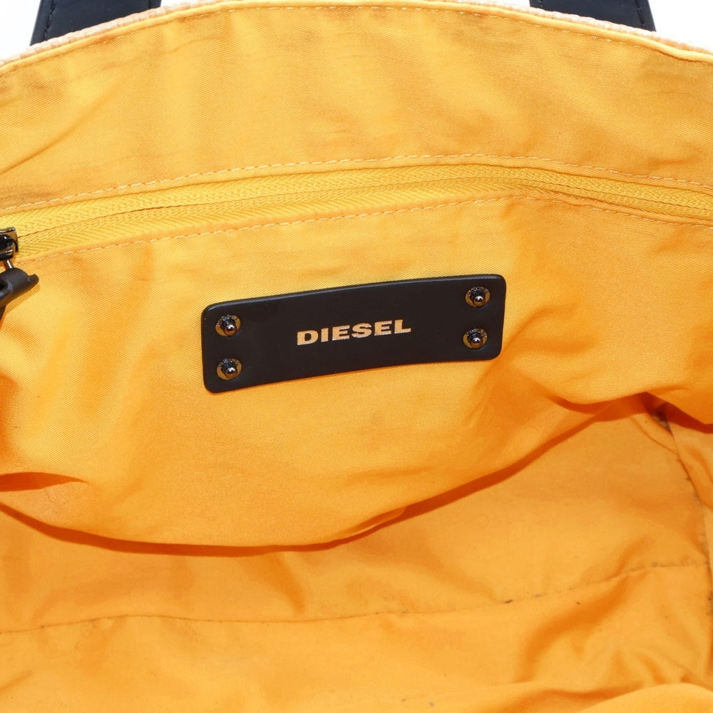 DIESEL(ディーゼル) フロントロゴ 2Way ハンドバック ショルダーバッグ ブラック/ベージュ