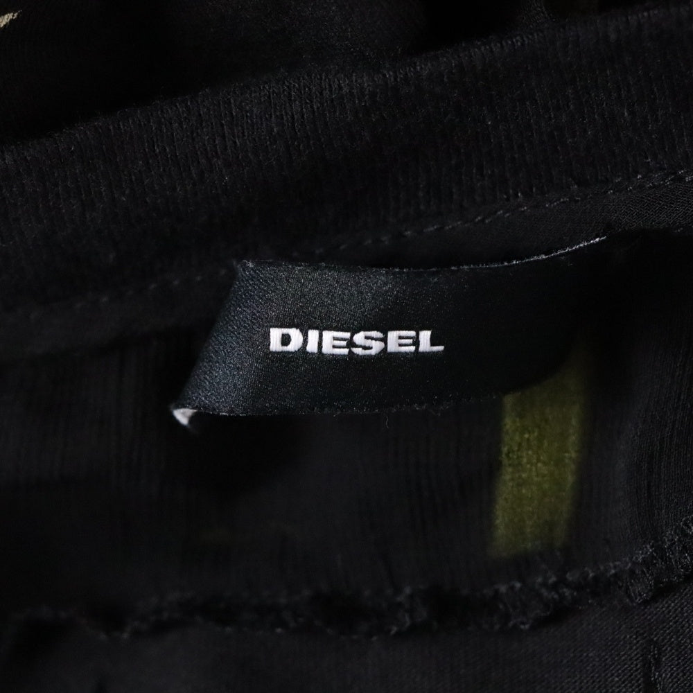 DIESEL(ディーゼル) フロント プリント 袖切り替え ワンピース ブラック レディース