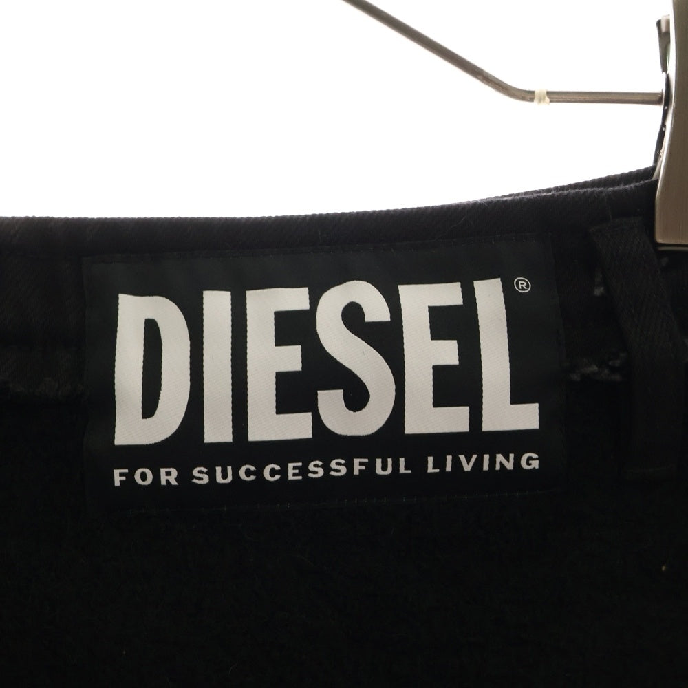 DIESEL(ディーゼル) 変形 ウール ミニスカート ブラック レディース