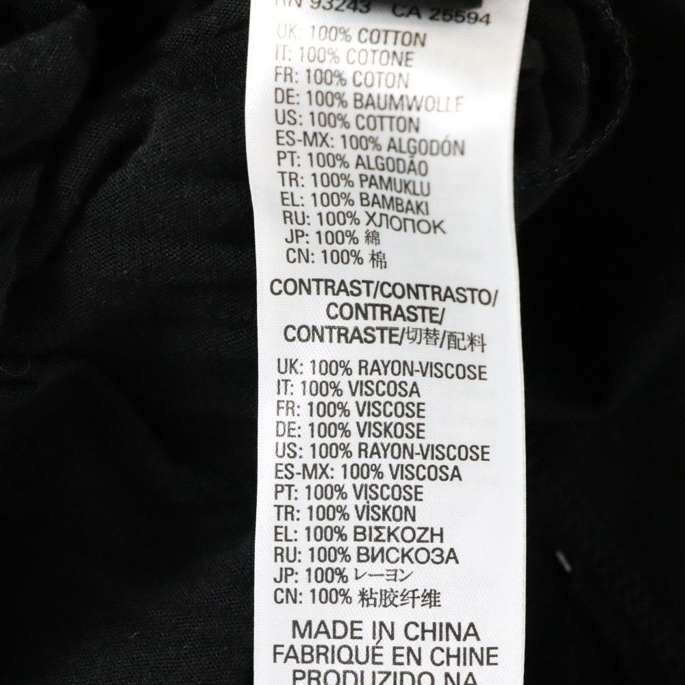 DIESEL(ディーゼル) 再構築 フロント プリント クルーネック 半袖Tシャツ カットソー チュニック ブラック