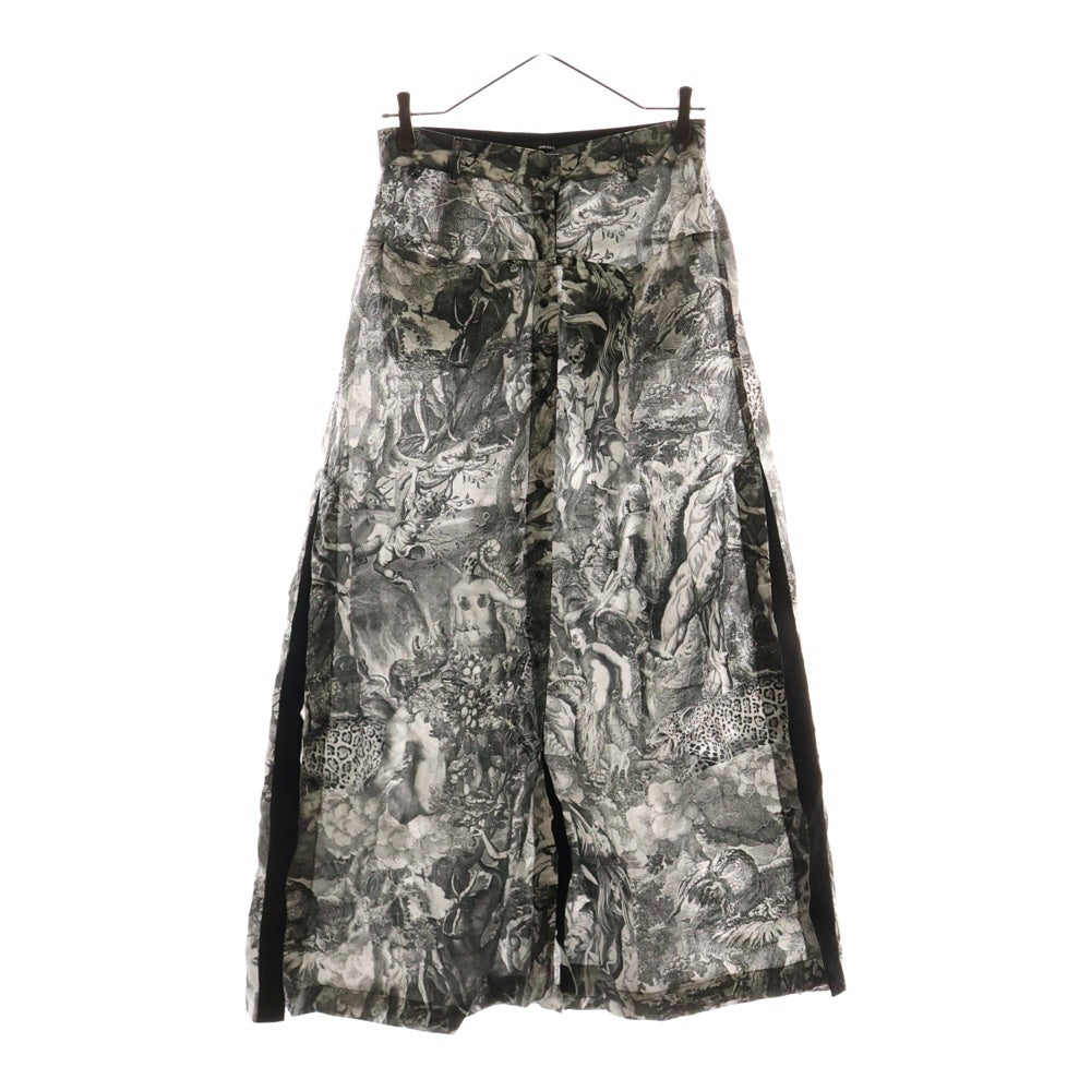 DIESEL(ディーゼル) 総柄 スリット入り ロングスカート グレー レディース