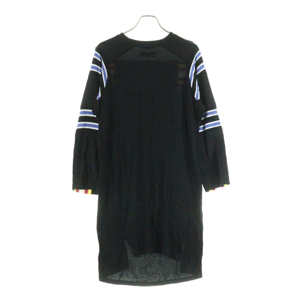 DIESEL(ディーゼル) 刺繍プリント シアー クルーネック 長袖カットソー ブラック レディース