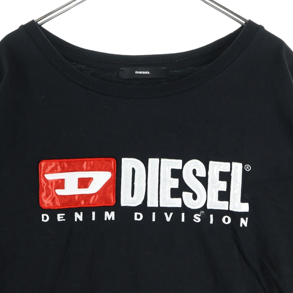 DIESEL(ディーゼル) フロント ロゴ サイドスリット入り クルーネック 半袖Tシャツ カットソー レディース