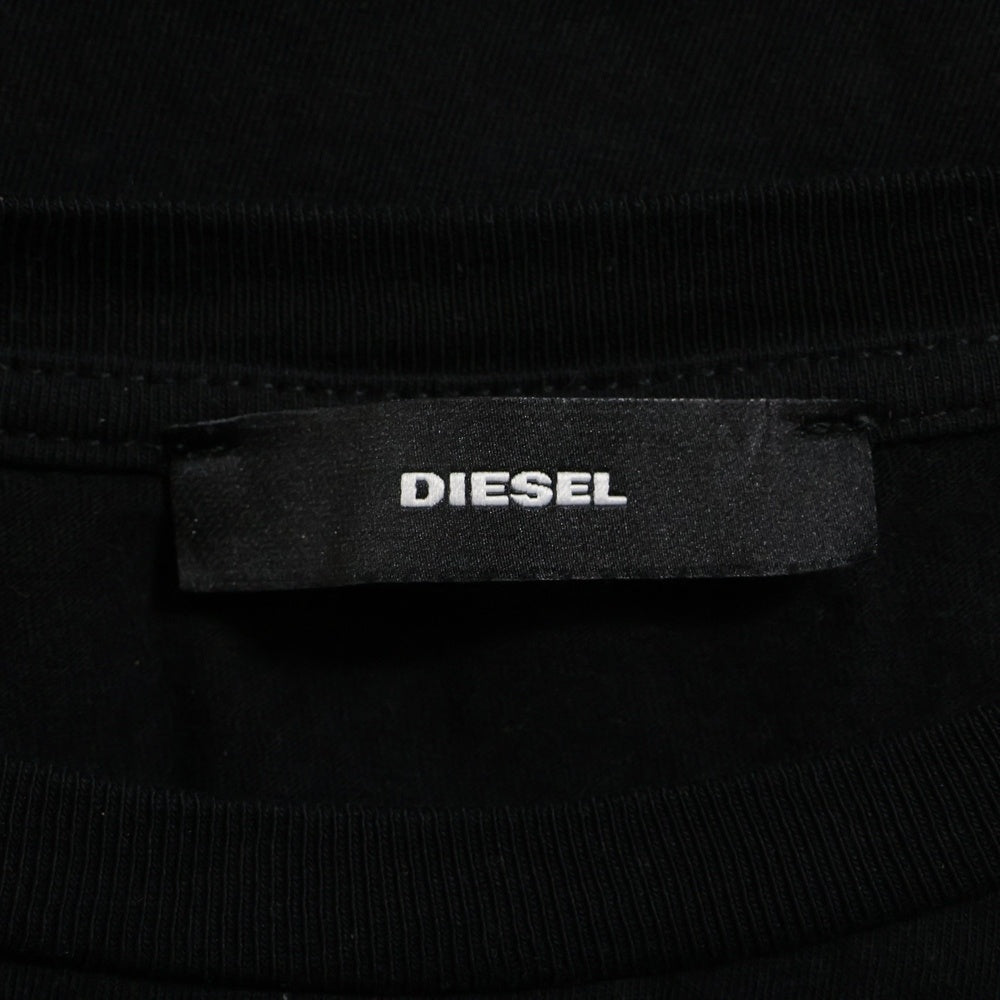 DIESEL(ディーゼル) フロント ロゴ サイドスリット入り クルーネック 半袖Tシャツ カットソー レディース