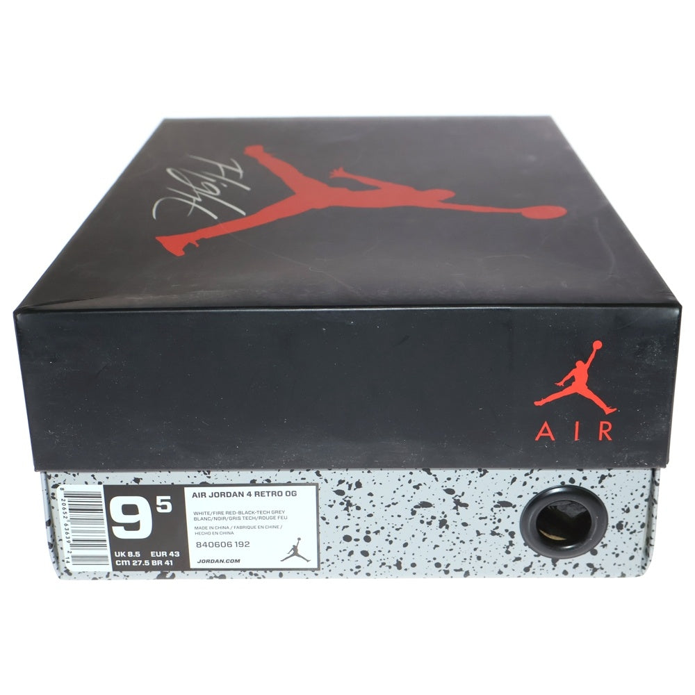 NIKE(ナイキ) 【観賞用 2015年製】 AIR JORDAN 4 RETRO OG WHITE CEMENT 840606-192 エアジョーダン 4 レトロ ホワイトセメント ハイカットスニーカー US9.5/27.5cm ホワイト