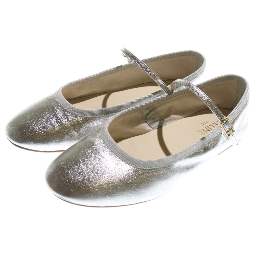 CELINE(セリーヌ) メリージェーン トリオンフ バレエシューズ パンプス シルバー レディース