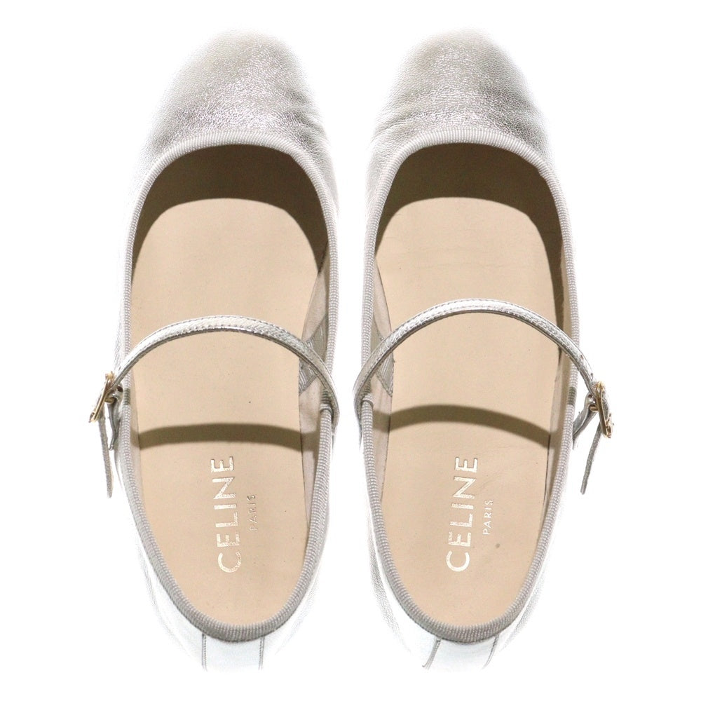 CELINE(セリーヌ) メリージェーン トリオンフ バレエシューズ パンプス シルバー レディース