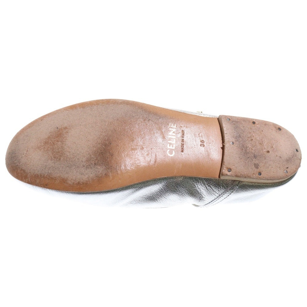 CELINE(セリーヌ) メリージェーン トリオンフ バレエシューズ パンプス シルバー レディース