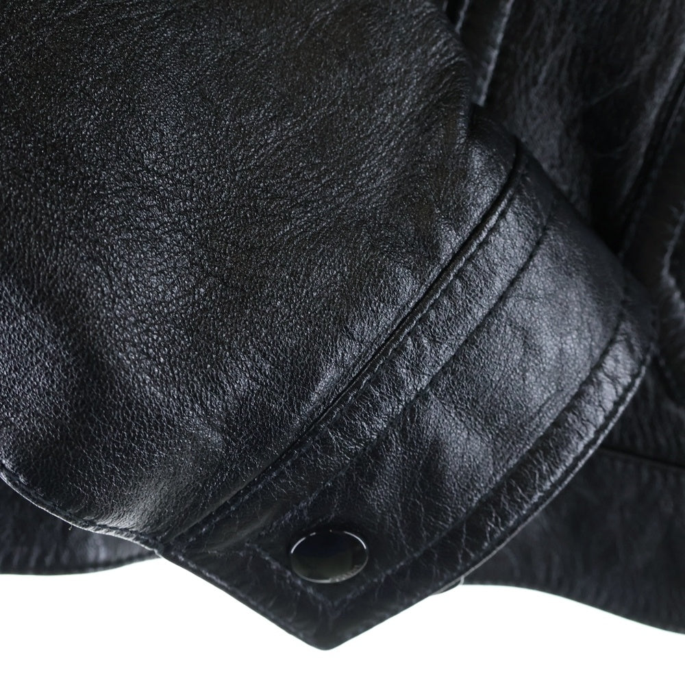 CELINE(セリーヌ) エディ期 ラムスキン ルーズブルゾン レザージャケット ブラック 2E525968H