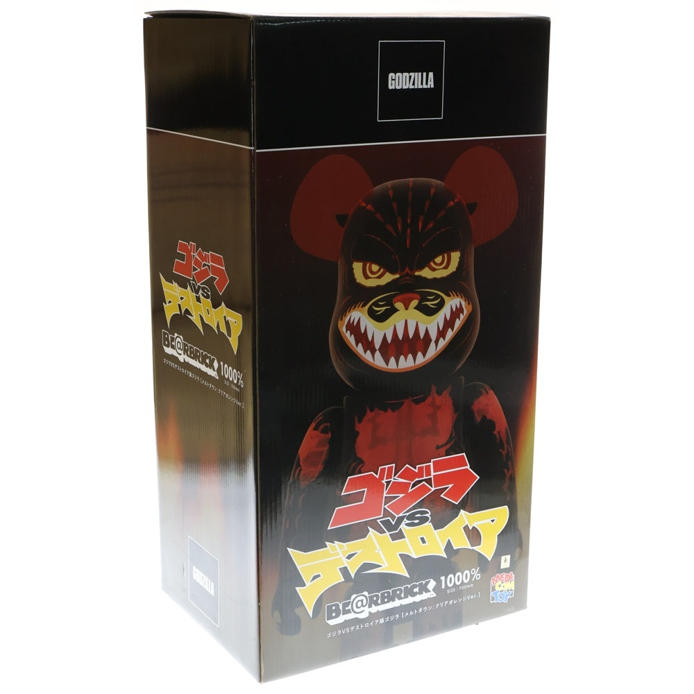 MEDICOM TOY(メディコムトイ) BE@RBRICK ゴジラ VS デストロイア 1000% ベアブリック フィギュア 人形 ブラック/オレンジ
