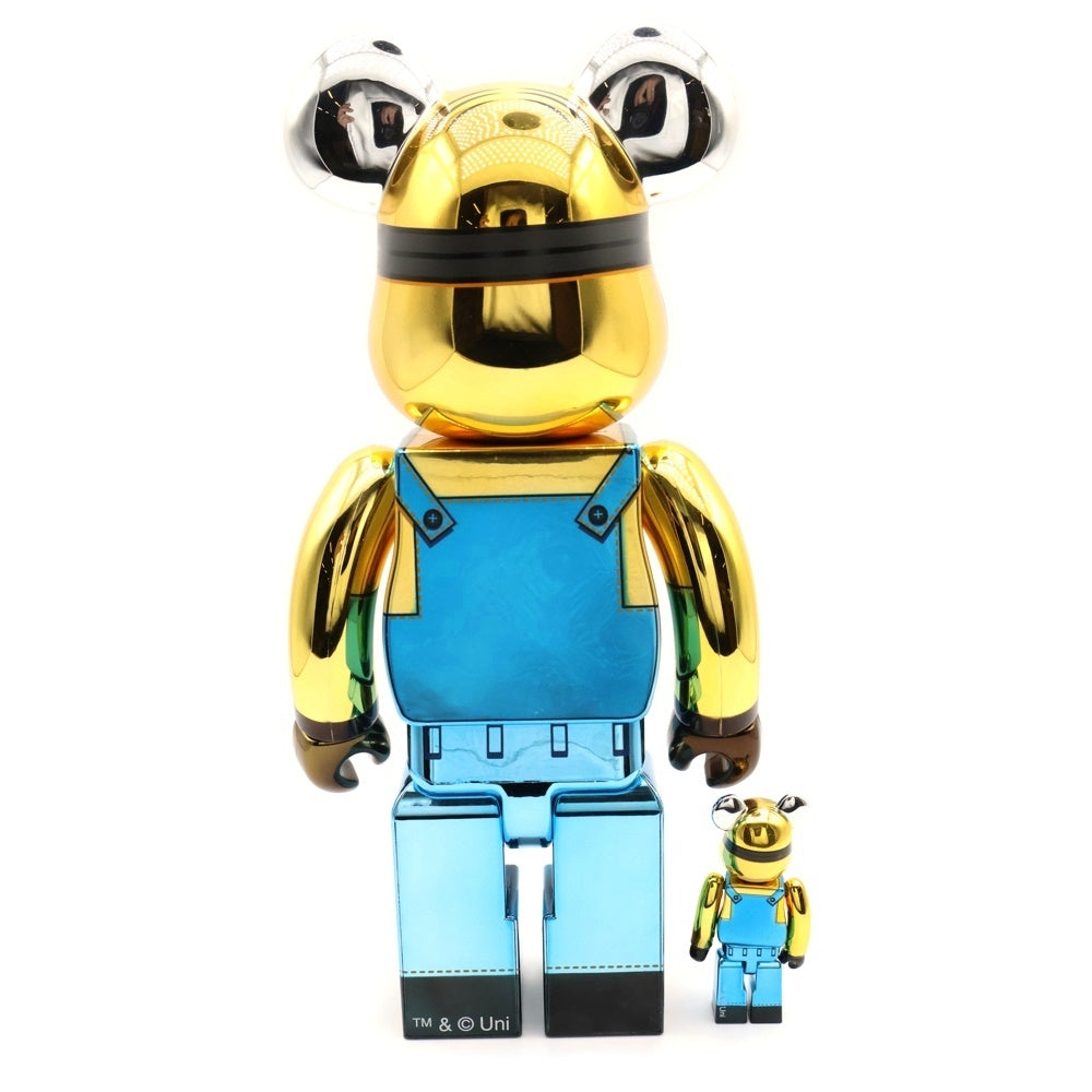 MEDICOM TOY(メディコムトイ) BE@RBRICK DAVE Chrome Ver. 100% & 400% ベアブリック デイブ 人形 フィギュア イエロー/ブルー