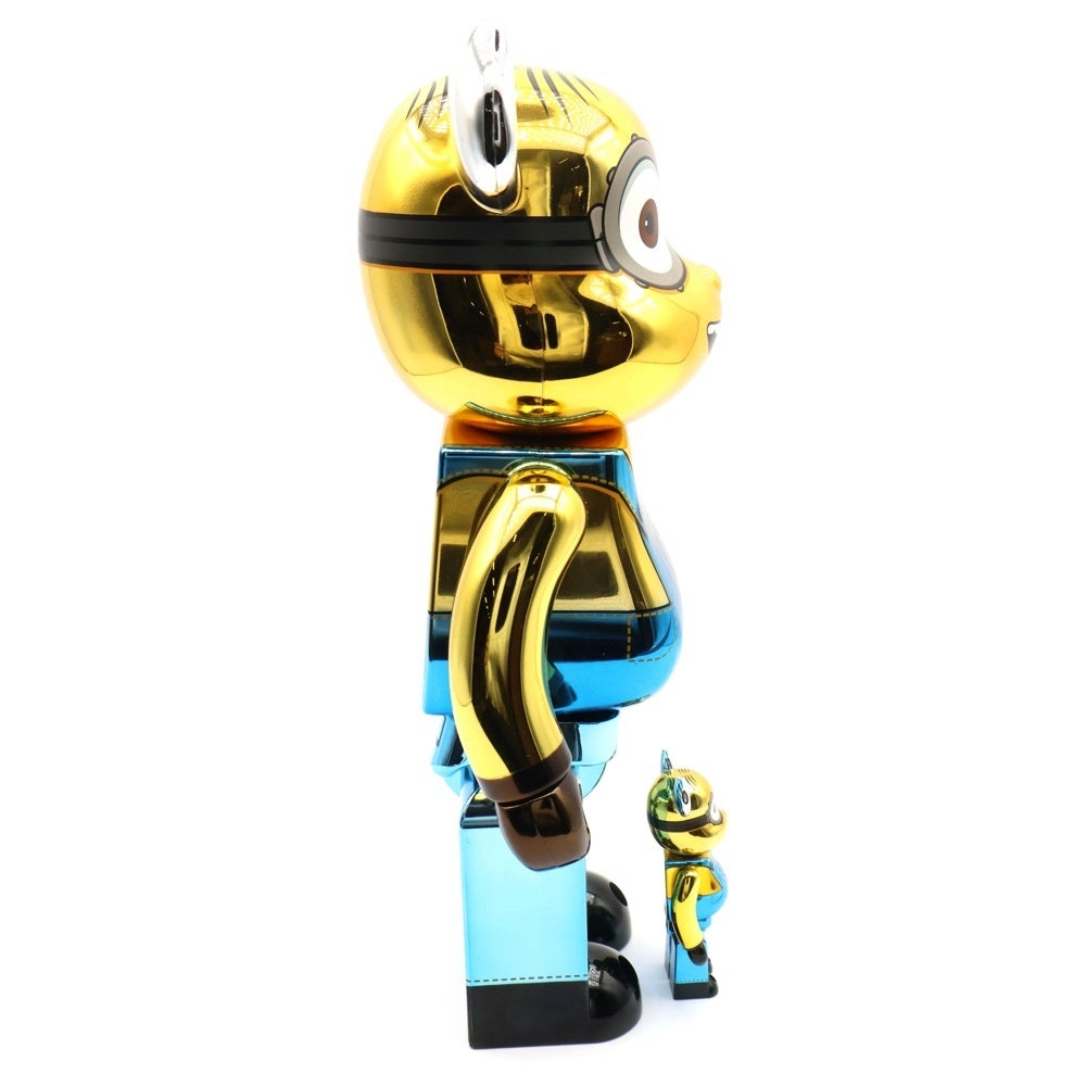 MEDICOM TOY(メディコムトイ) BE@RBRICK DAVE Chrome Ver. 100% & 400% ベアブリック デイブ 人形 フィギュア イエロー/ブルー