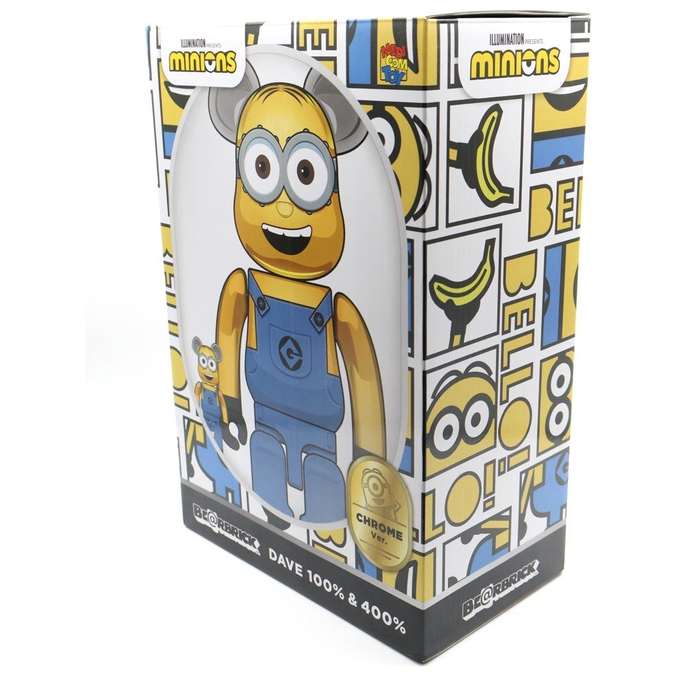 MEDICOM TOY(メディコムトイ) BE@RBRICK DAVE Chrome Ver. 100% & 400% ベアブリック デイブ 人形 フィギュア イエロー/ブルー
