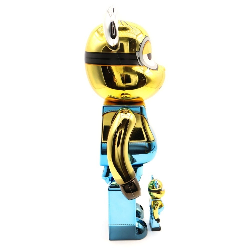 MEDICOM TOY(メディコムトイ) BE@RBRICK KEVIN Chrome Ver. 100% & 400% ベアブリック ケビン 人形 フィギュア イエロー/ブルー