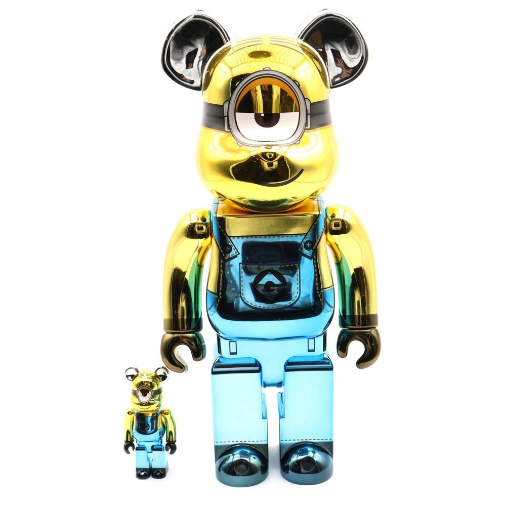 MEDICOM TOY(メディコムトイ) BE@RBRICK STUART Chrome Ver. 100% & 400% ベアブリック スチュアート 人形 フィギュア イエロー/ブルー