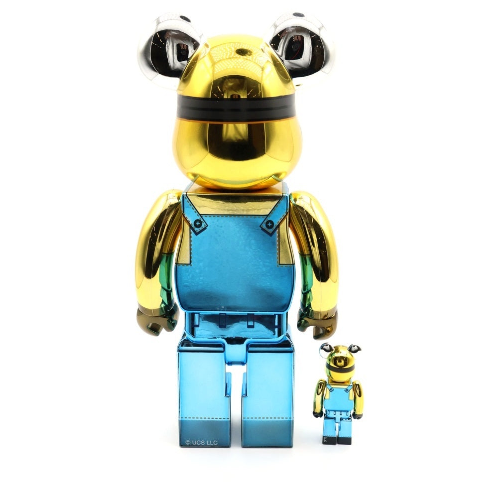 MEDICOM TOY(メディコムトイ) BE@RBRICK STUART Chrome Ver. 100% & 400% ベアブリック スチュアート 人形 フィギュア イエロー/ブルー