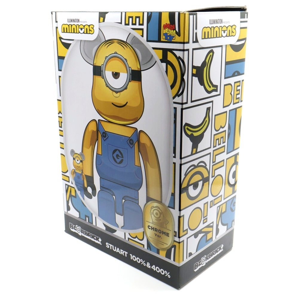 MEDICOM TOY(メディコムトイ) BE@RBRICK STUART Chrome Ver. 100% & 400% ベアブリック スチュアート 人形 フィギュア イエロー/ブルー