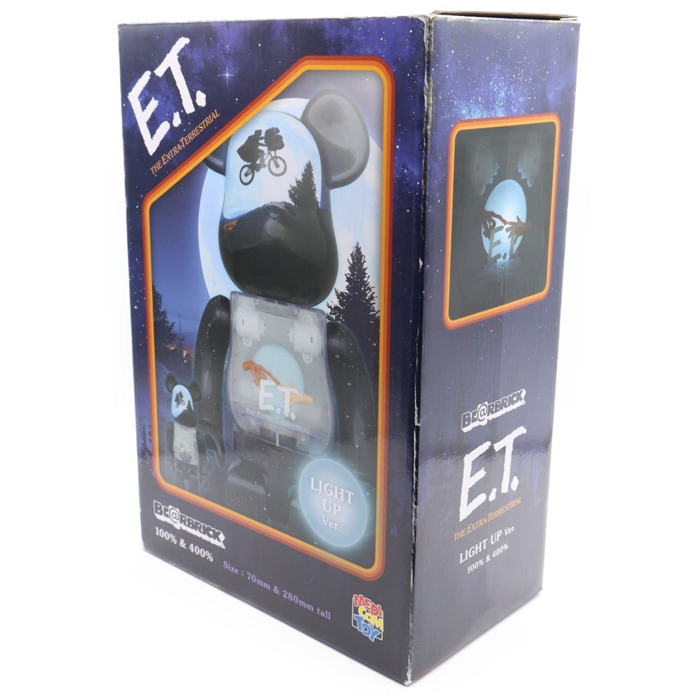 MEDICOM TOY(メディコムトイ) BE@RBRICK E.T. LIGHT UP Ver. 100% & 400% ベアブリック イーティー 人形 フィギュア ネイビー