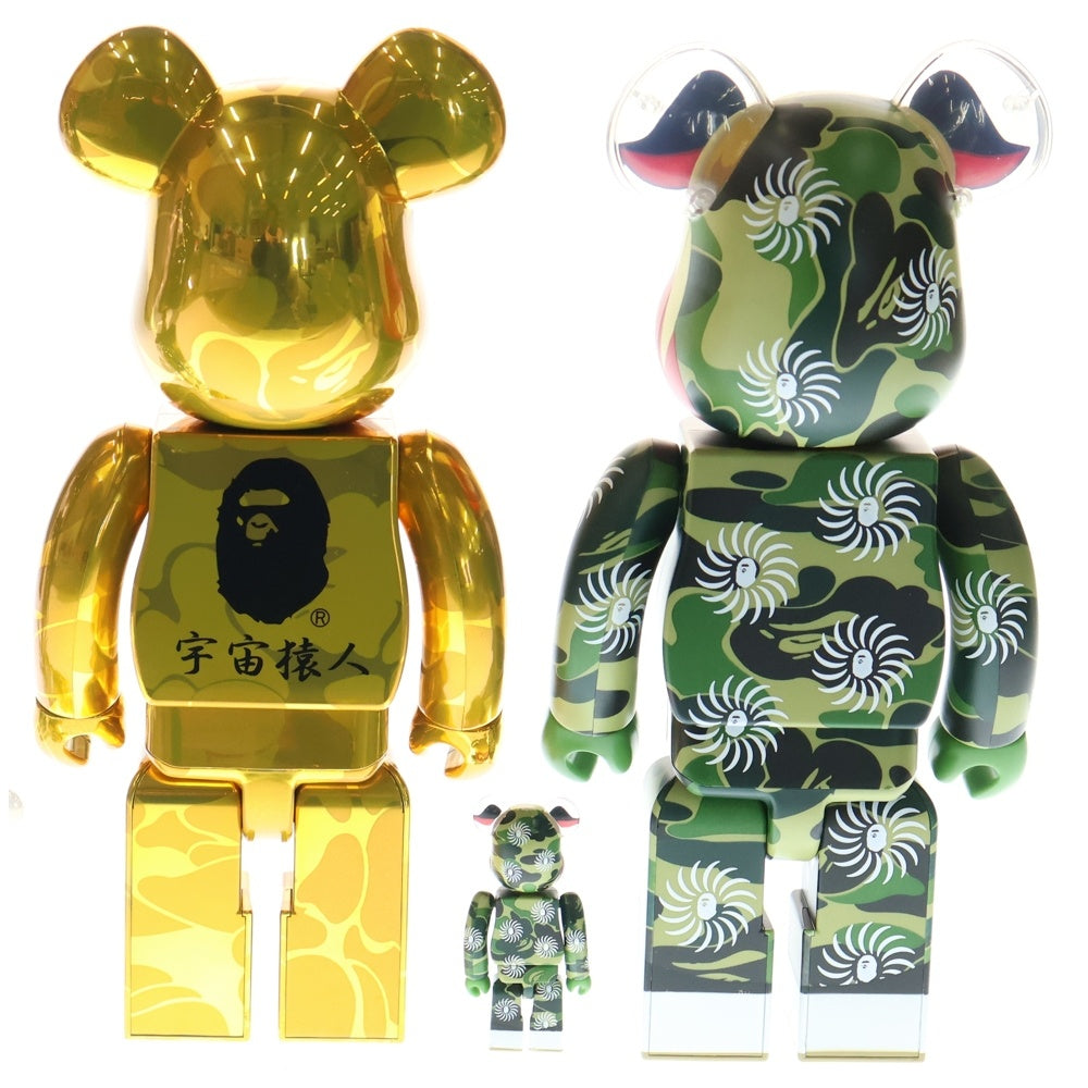 MEDICOM TOY(メディコムトイ) × BAPE(R) BE@RBRICK 招き猫 達磨 獅子舞 400%&100% ベアブリック ベイプ アベイシングエイプ 6体セット 人形 フィギュア マルチ