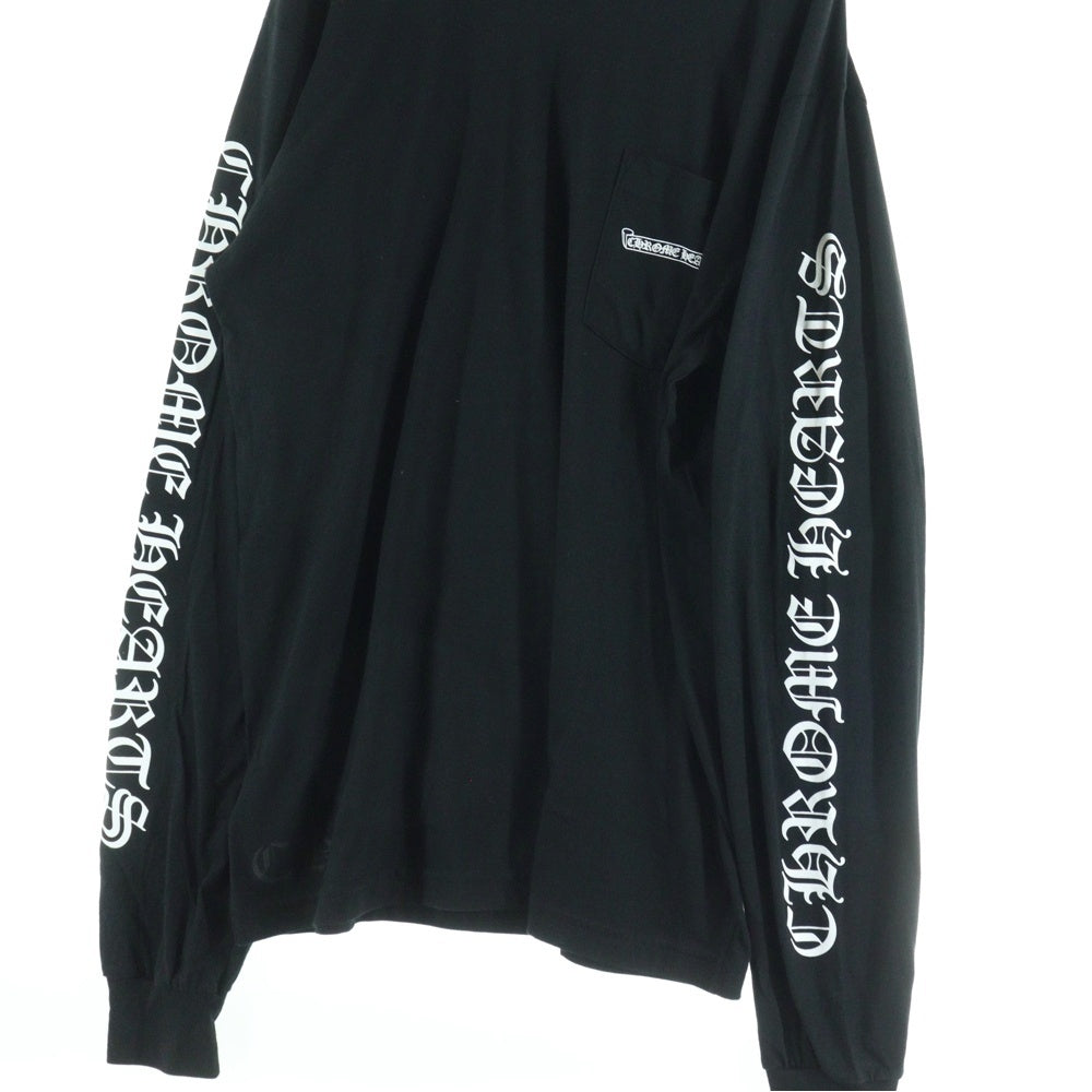 CHROME HEARTS(クロムハーツ) CH SCROLL LABEL スクロールラベル アームプリント クルーネック 長袖Tシャツ カットソー ブラック