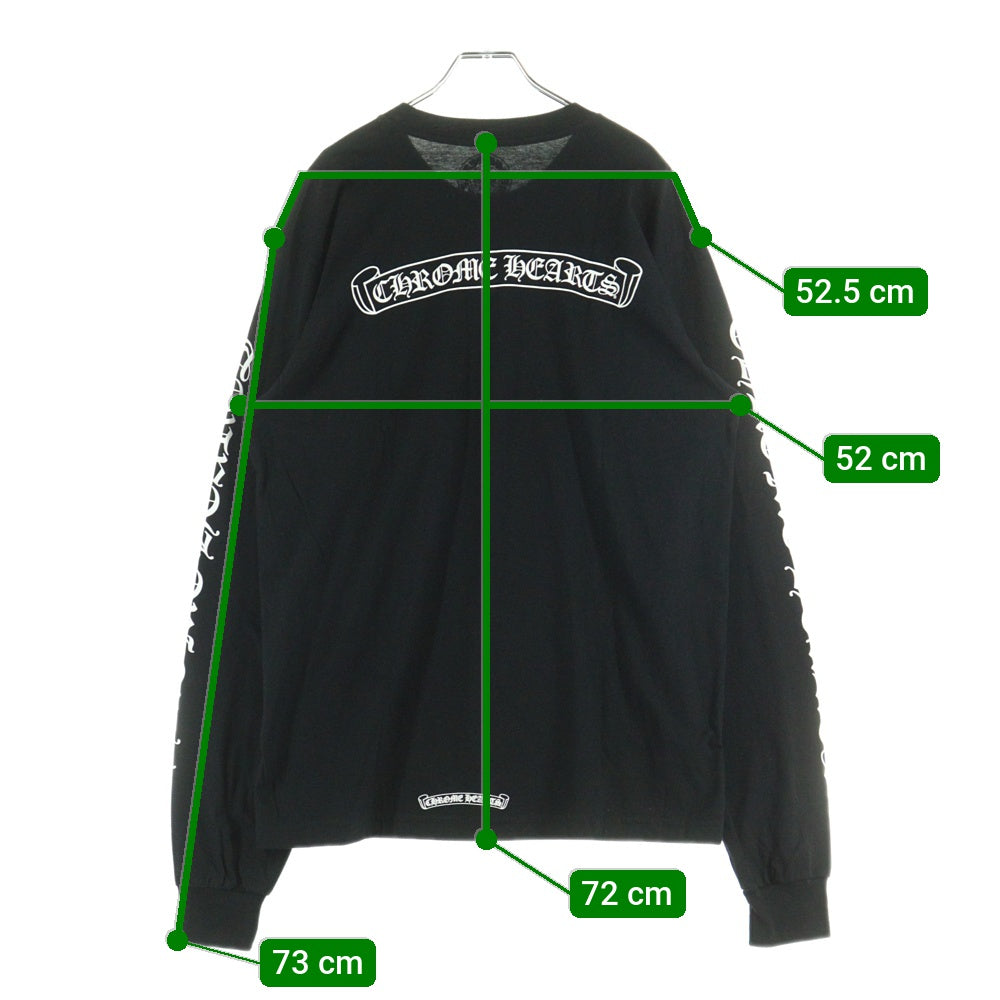 CHROME HEARTS(クロムハーツ) CH SCROLL LABEL スクロールラベル アームプリント クルーネック 長袖Tシャツ カットソー ブラック