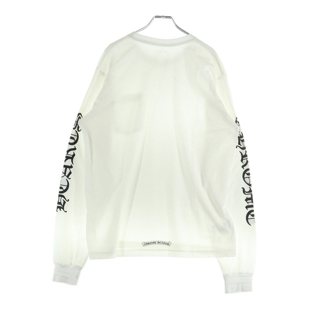 CHROME HEARTS(クロムハーツ) NECK LOGO L/S TEE ネックロゴ プリント長袖Tシャツ カットソー ホワイト