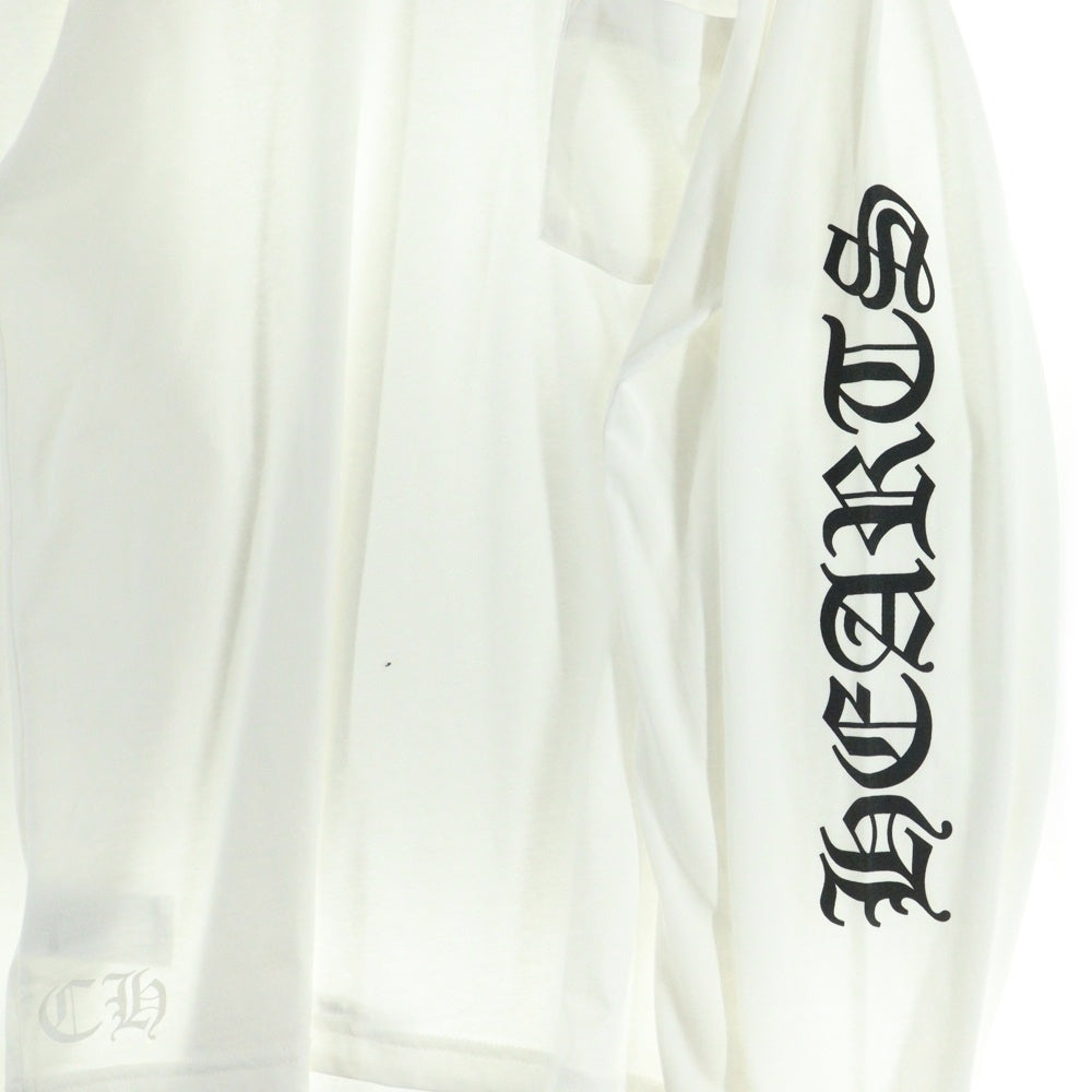 CHROME HEARTS(クロムハーツ) NECK LOGO L/S TEE ネックロゴ プリント長袖Tシャツ カットソー ホワイト