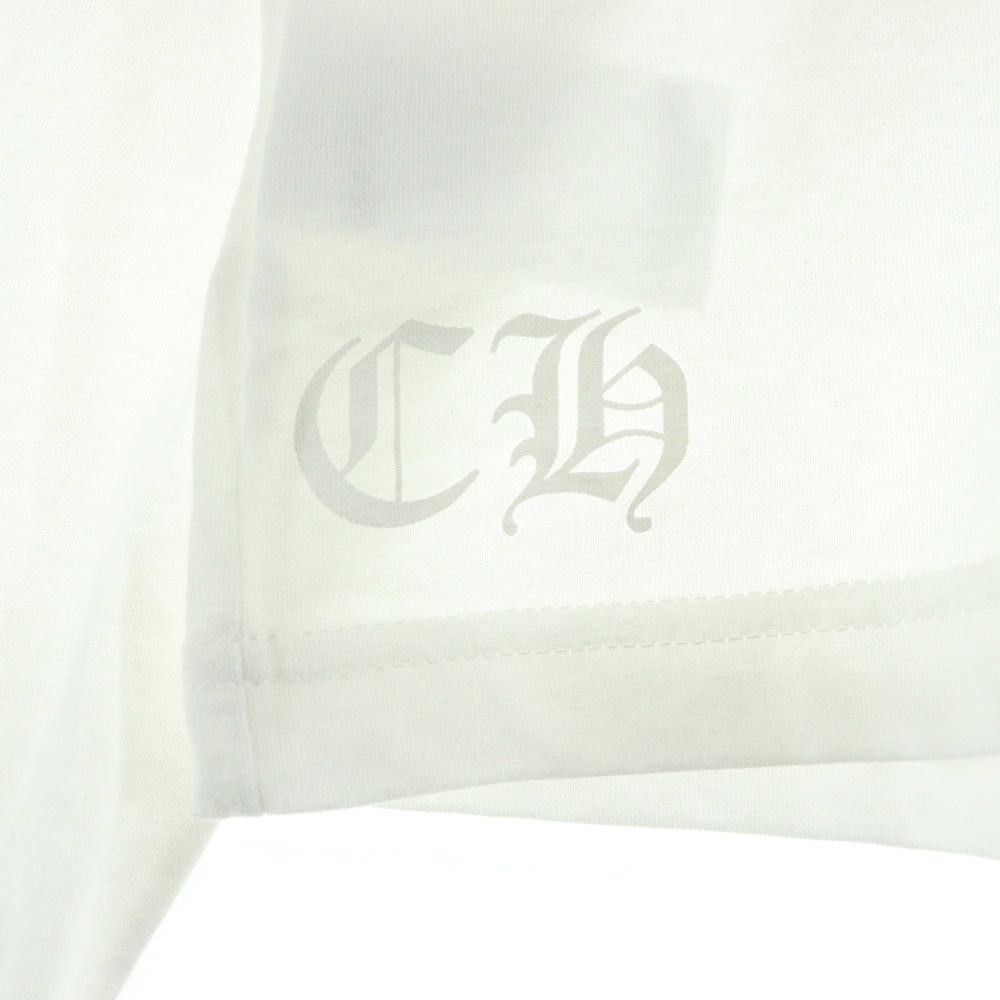 CHROME HEARTS(クロムハーツ) NECK LOGO L/S TEE ネックロゴ プリント長袖Tシャツ カットソー ホワイト
