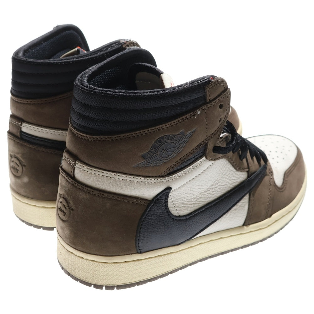 NIKE(ナイキ) ×TRAVIS SCOTT AIR JORDAN 1 HIGH OG TS SP トラヴィススコット エアジョーダン1 ハイカットスニーカー ブラウン US8.5/26.5cm CD4487‐100