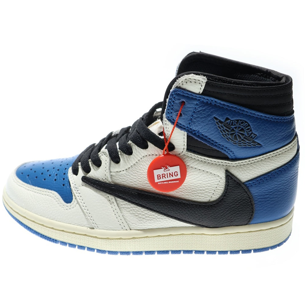 NIKE(ナイキ) ×TRAVIS SCOTT ×FRAGMENT AIR JORDAN 1 RETRO HIGH OG SP MILITARY BLUE DH3227-105 ハイカットスニーカー ブルー/ホワイト/ブラック US6.5/24.5cm
