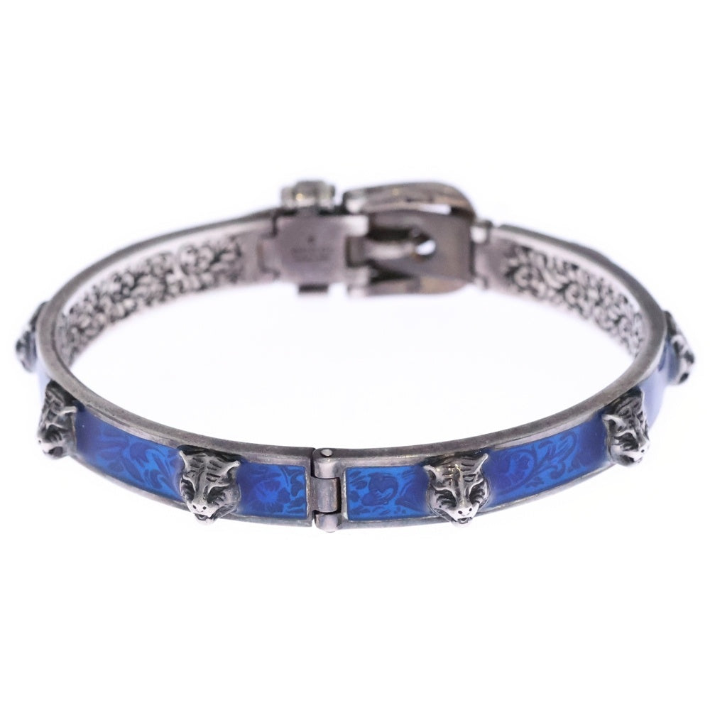GUCCI(グッチ) ガーデン タイガーヘッド バングル ブレスレット ブルー/シルバー
