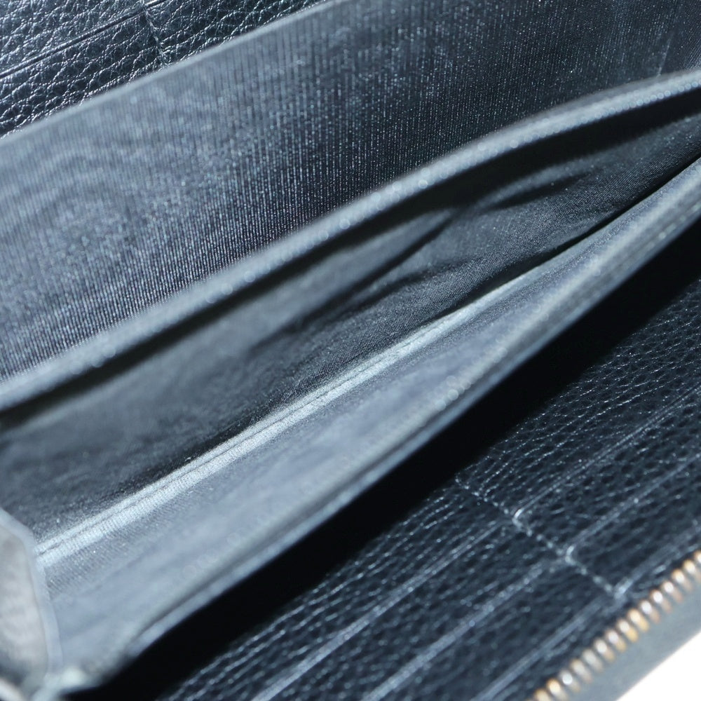 GUCCI(グッチ) エンブロイダリー GGマーモント ラウンドファスナー 長財布 ウォレット ブラック 474584