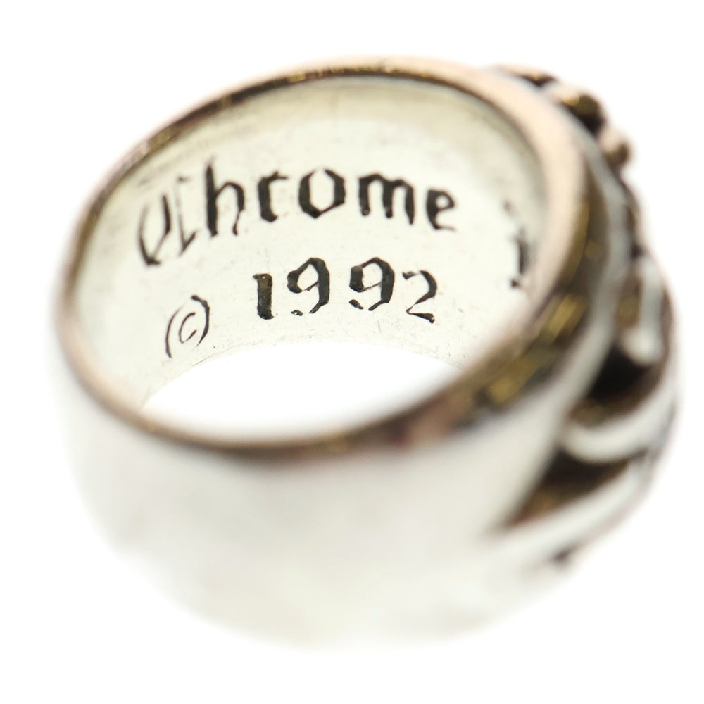 CHROME HEARTS(クロムハーツ) FLRL CRS P DMND フローラルクロス リング PAVEダイヤ シルバー