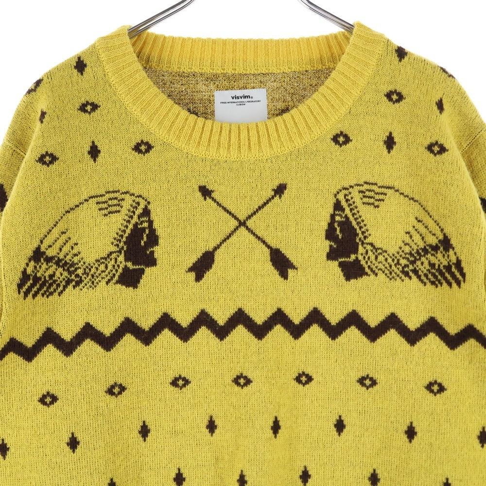 VISVIM(ヴィスヴィム) 17AW VNTG NATIVE JACQUARD KNIT 117205012003 ネイティブ ジャガード ニット セーター イエロー