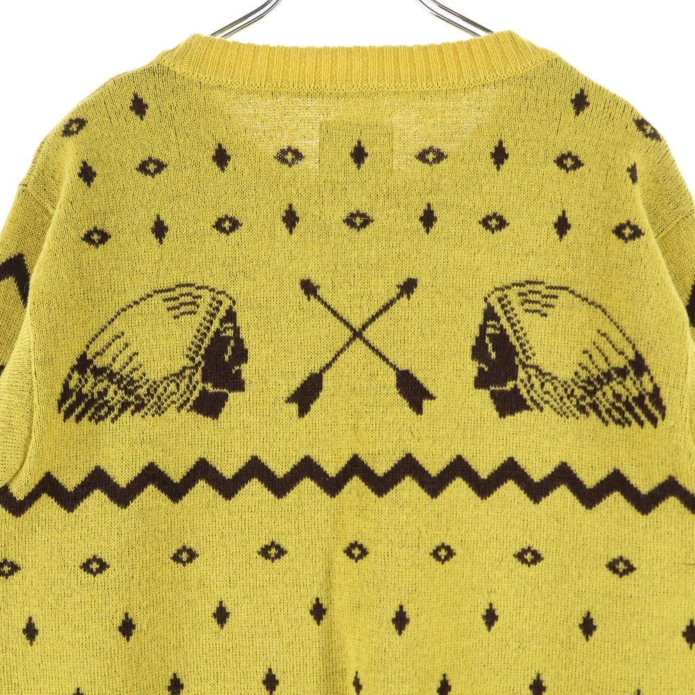 VISVIM(ヴィスヴィム) 17AW VNTG NATIVE JACQUARD KNIT 117205012003 ネイティブ ジャガード ニット セーター イエロー