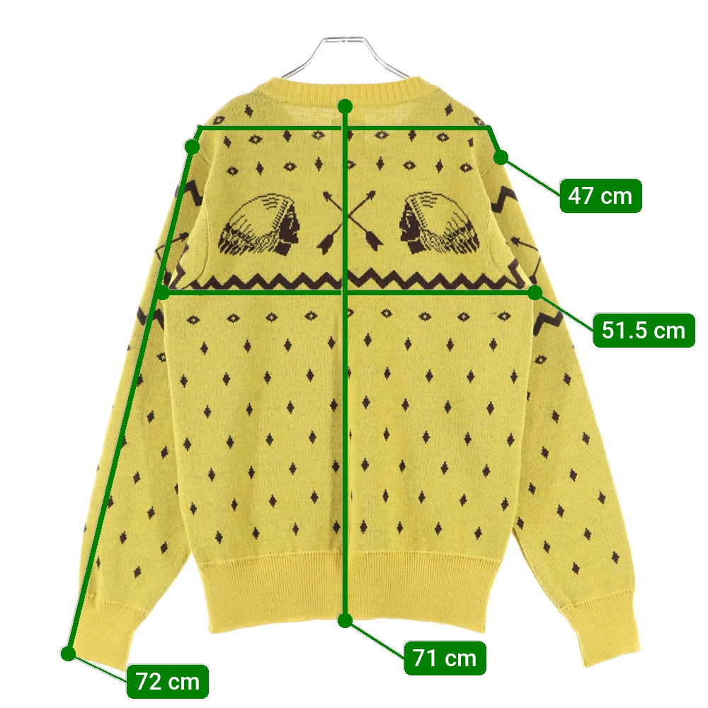 VISVIM(ヴィスヴィム) 17AW VNTG NATIVE JACQUARD KNIT 117205012003 ネイティブ ジャガード ニット セーター イエロー
