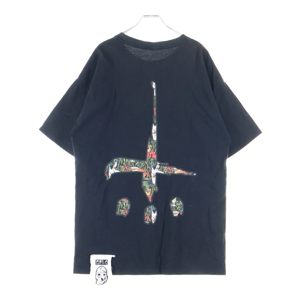 cvtvlist(カタリスト) フロントプリント クルーネック 半袖Tシャツ カットソー ブラック 2201060305